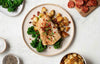 Fred - Cod Fillets with crispy garlic potatoes and tender stem broccoli and chorizo crumb